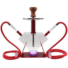 GSYH Alluminio Hookah Set, 42cm Acrilico Shisha Completi 2 Tubi Fumo del Tubo di Acqua per Il Partito Family Dining,Rosso