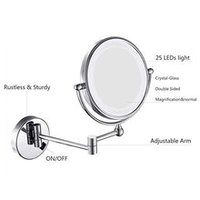 Specchi da Barba a Parete, ingrandimento 10X, per Superficie Girevole Hotel Vanity Two con Finitura cromata USB Ricaricabile