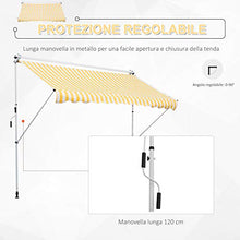 Outsunny Tenda da Sole a Bracci con Manovella, Struttura Telescopica in Metallo e Parasole in Poliestere 300x150cm
