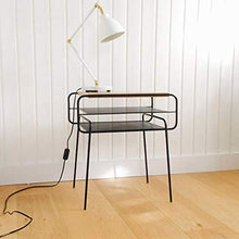 Comodini Semplice Moderna Ferro Battuto Comodino Nordic Piccolo tavolino Comodini o Tavolo con 2 Livello Shelving Comodini Letto (Color : Black)