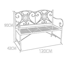 LXLH Panca da Giardino Sgabello da Giardino 47in Panca da Giardino per Esterni panchina per Il Tempo Libero, Cortile Doppio Sedile panchine in Metallo per terrazza, Sedia da Portico antiruggine e