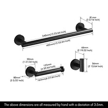 KES Set Accessori da Bagno 3 Pezzi Include Portasciugamani Porta Rotolo Carta Igienica Appendiabito Acciaio Inossidabile SUS304 Autoadesiva Nero Opaco, LA20BKDG-32