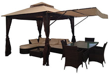 Michele Sogari Gazebo in Metallo con Ribalta 4 Zanzariere e Copertura in Tessuto, 3X3