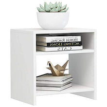Autoshoppingcenter Comodini Mensola Scaffali Bianco/Nero Lucido in MDF Camera da Letto Libri Riviste 40 x 30 x 40 cm [EU Stock]