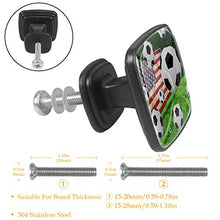 Bandiera americana di calcio Pomelli per Porta Set di 4 Pomelli per Mobili Manopole per Cassetti Cucina Armadio Vetro