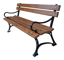 GardeTech Panca da Giardino con Schienale | 180 cm di Lunghezza | Realizzato in Legno massello e ghisa massello Laccato | Ontano | König