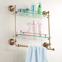 GDFEH Mensola di stoccaggio 3 Tier Bagno Scaffale per Bagno Bagno Bagno Bagno Scaffale da Parete con portasciugamani Montati a Parete 18.1x18.3x9.8 Pollici