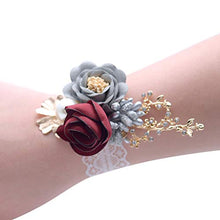 Fgyhty Bracciale Damigella d'Onore Polso Falso Fiore Artificiale del Fiore della Mano Floreale Wristband Donne