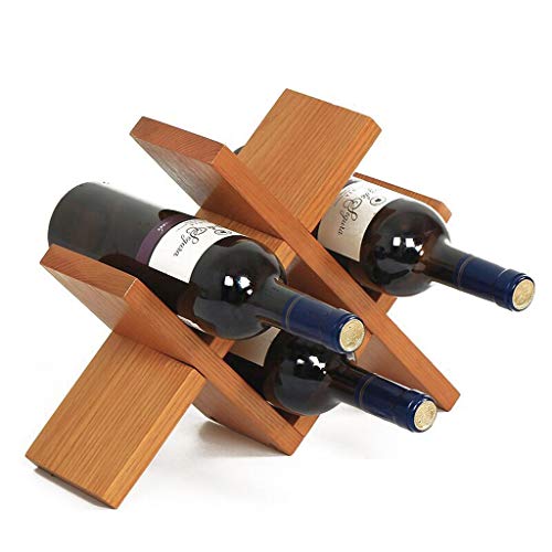 AILI Casa e Cucina Porta Bottiglie da Vino Cremagliera del Vino in Legno per la casa Creativa, espositore per Il Vino Porta Bottiglie da Vino (Color : Dark Wood)