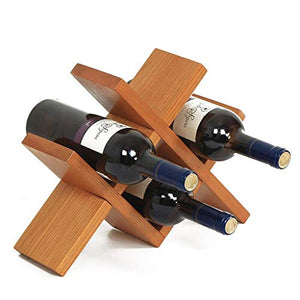 AILI Casa e Cucina Porta Bottiglie da Vino Cremagliera del Vino in Legno per la casa Creativa, espositore per Il Vino Porta Bottiglie da Vino (Color : Dark Wood)