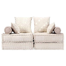 vidaXL Divano Letto Modulare a 2 Posti Comodo Ampio Robusto Resistente Durevole Solido Arredo Camera Mobile Imbottito Decorativo Beige in Tessuto