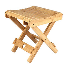 Wyi - Piccolo sgabello da doccia portatile in bambù, sgabello pieghevole in legno, per la rasatura delle gambe da picnic, pesca, impermeabile e facile da pulire