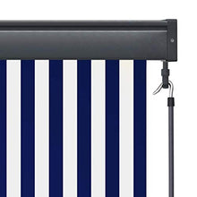 vidaXL - Tenda avvolgibile per esterni, 60 x 250 cm, colore: blu e bianco