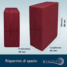 Beautissu Materasso da Campeggio Pieghevole - Materasso Pieghevole Ospiti - Campix 80x195 cm - Soffice Confortevole e Funzionale - Rosso - Materasso Traspirante in Microfibra - Lettino da Viaggio