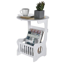 Comodino piccolo tavolino con cesto portaoggetti rotondo per computer portatile, comodino, divano letto, libreria, scaffale per casa, ufficio, soggiorno, comodino