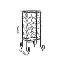 Portabottiglie da vino in stile industriale da 15 bottiglie da ripiano per scaffali per vino Portabottiglie in metallo Espositore per vino Portabottiglie da terra Cantinetta Scaffale per Vino