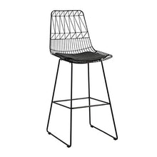 LXYPLM Sgabello Sedie Bar Barstools Ferro battuto Hollow Bancone Sedie Seduta con Schienale, Semplice for Il Tempo Libero Alti sgabelli for casa Pub Cafe Kitchen Arredo Bar Cucina (Color : Black)