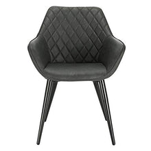WOLTU BH251an-1 Sedia da Cucina Poltrona per Soggiorno Imbottita Estetica in Ecopelle Antracite Gambe in Metallo