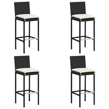 FAMIROSA Set da Bar da Giardino 5 pz con Cuscini in Polyrattan Nero-4920