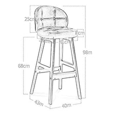 Yxsd Brown Bar Stool Pelle Pranzo Sedia Naturali Gambe in Legno massello con Cuscino Progettista dell'unità di Elaborazione contemporanea for Office Lounge Pranzo Cucina