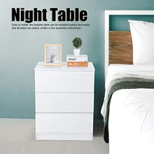 HYM 3 Cassetti Tavolo Notturno Cabinetto Comodino Ad Alto Comodino per Camera da Letto Lucido Bianco