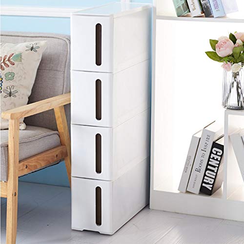 SuDeLLong Cassettiere in plastica per Abbigliamento Bagno Alto Cabinet Tallboy Armadio Magazzino unità Ripiani Cassetto for Camera 17X45X84cm (Color : White, Size : 17X45X84cm)
