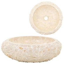 Festnight Lavandino da Bagno Appoggio Rotondo in Pietra Marmo Nero/Crema 40x12 cm,Lavabo Bagno Appoggio Rotondo in Pietra,Lavandino Appoggio,Lavabo Appoggio,Lavandino in Pietra,Lavabo in Pietra