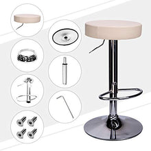 CCLIFE Set 2x /1x Sgabello Bar Regolabile in Altezza(63-83) cm Sgabello Cucina Moderno con poggiapiedi, Colore:Beige, Dimensione:2pz-Set