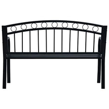 OUSEE Panchina da Giardino 125 cm Nera in Acciaio