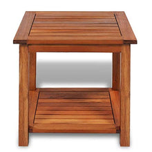 mewmewcat Tavolinetto in Legno Massello di Acacia,Tavolino da Giardino Esterno Rettangoalre in Legno 45x45x45 cm