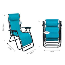 Arcoiris Lettino pieghevole arcobaleno, sedie a dondolo da giardino per esterno con imbottitura per la testa regolabile, ergonomico, 165x65x110 cm (Pack 1, Azul)