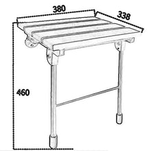LXLAMP Sgabello Doccia Antiscivolo Regolabile in Altezza Ripiano for Doccia in Legno Massello Scaffale in Acciaio Inossidabile, Sgabello for Doccia A Parete, Ingresso Corridoio Bagno