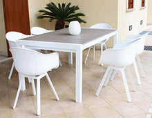 Milani Home s.r.l.s. Tavolo Rettangolare Allungabile in Alluminio da Esterno Giardino, per Ristorante Albergo di Design, Cm 162/242 X 100 X 74 H Colore Bianco