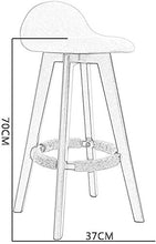 Sgabelli Poggiapiedi Ingresso Solido casa in Legno Sgabello Bar Retro Semplice Bar Stool Tempo Libero creativi di Bar Sgabello Alto Nordic Reception Bar Stool QAF1007 (Color : Gray, Size : 70X37CM)