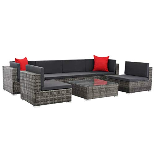 Tidyard Set Divani da Giardino 23 pz in Polyrattan Grigio #3