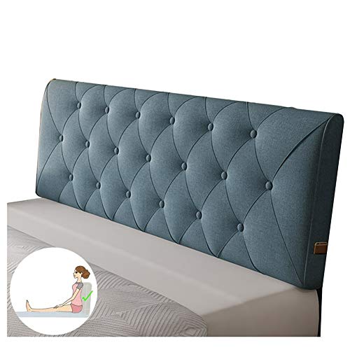 LIANGJUN Cuscini Testiera Letto Pad Lombare Capezzale Cuscino Nessuna Testiera Pad Lombare Supporto Biancheria Traspirante Confortevole Letto Matrimoniale, 5 Colori (Color : Blue, Size : 180x60cm)