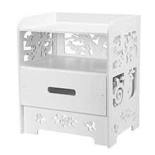 Comodino per camera da letto, comodino, comodino, comodino, comodino e cassetto, bianco per soggiorno, comodino, ufficio o salotto