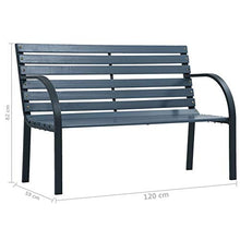 BIGTO Panca da giardino 120 cm in legno grigio 120 x 59 x 82 cm (L x P x A)