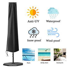 290 cm Fodera Protettiva Ombrellone, Copertura per Ombrellone Impermeabile,Copertura per Ombrellone,Anti Vento Sole Neve Tessuto 420D Oxford Copertura Ombrellone da Giardino (190 x 50 x 30cm) - Nero