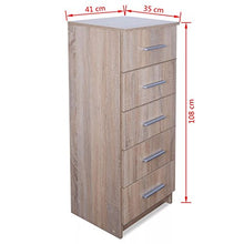 Donen - Armadietti e mobili da archiviazione, cassettiera alta Agglomere, 41 x 35 x 108 cm, materiale: agglomerato con bordi rinforzati in PVC, cassettiera alta in legno