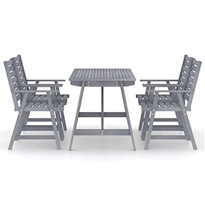 vidaXL Set Pranzo da Giardino 5 pz in Legno Massello di Acacia Grigio