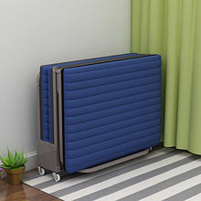 XJAXY Letto di Metallo Pieghevole con Materasso, Letti per Gli Ospiti, Campo Base Portatile Facile Bagagli, Letto Portatile su Ruote per Office Soggiorno