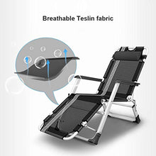 ZHEN GUO Heavy Duty Zero Gravity Sedia Brethable, Lettino da Campeggio Pieghevole Poltrona reclinabile, Chaise Longue reclinabile Patio Nero per Esterno, Piscina (Size : No Padded)
