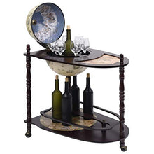 Tidyard Bar a Globo Portavini con Supporto in Legno Autoportante Eucalipto Verde,Carrello Cucina Legno,Minibar,Portavini,Carrello Bar,Carrello liquori,Porta liquori 70x45x88 cm