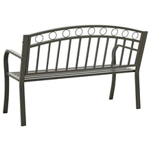 FAMIROSA Panchina da Giardino 125 cm in Acciaio Grigia-2042