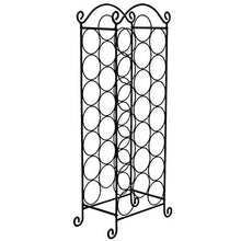 GOTOTOP Portabottiglie in metallo per 21 bottiglie, elegante ripiano per esposizione del vino, 88 x 34 x 20 cm