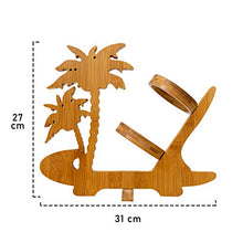 BAMBOO CRAFTS Portabottiglia Stabile e Pieghevole in Legno di bambù, Design Palme Adatto per Qualsiasi Bottiglia di Vino Ottimo per Far Risaltare La Bottiglia e Rallegrare Soggiorni E Cucine