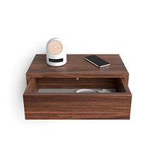 Mobili Fiver, Comodino sospeso Riccardo, Noce Canaletto, Nobilitato, Made in Italy, disponibile in vari colori