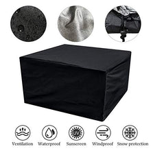 XXYANZI Copertura Tavolo Esterno Impermeabile 110x110x70cm, Quadrato Coperture per Tavoli da Giardino Impermeabile Anti Vento Sole Neve per Giardino Esterno Arredo. - Nero