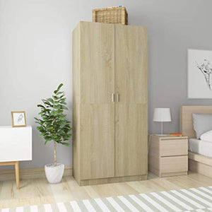 Tidyard Armadio Rovere Sonoma 90x52x200 cm in Truciolato, Armadietto Portascope Rovere Sonoma in Truciolato, Armadietto Multifunzionale Rovere SonomaLucido